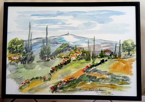 Aquarelle mont ventoux - mont,