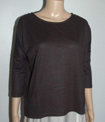 Pull haut noir manches - , 3/4