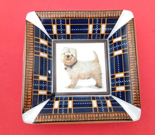 CENDRIER CARRE CERAMIQUE REPRESENTANT UN CHIEN