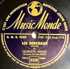 Georgette France : Ave Maria / Les berceaux 78 RPM 10" MUSIC MONDE 1002