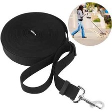 Laisse 15m/50ft Long Nylon  Chien Chat Suivi Formation Obéissance laisse noire