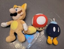 Lot De 3 Peluches MARIO + Toad + Bob-Omb - Bon État