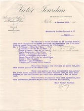 LETTRE   1915  HUILES D OLIVE VICTOR JOURDAN A NICE - M.LUCIEN FOUCAULD A COG