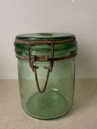 Ancien bocal vert - ancien,