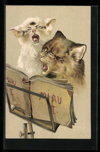 Carte postale chats chantant
