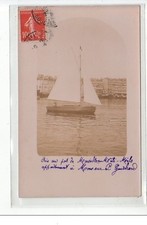 MARSEILLE - CARTE PHOTO : voilier """"Méli-Mélo"""" dans le port de Marseill