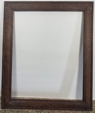 Cadre ancien sculpté à décors de motifs 8F Vue: 46x38 cm Feuillure: 50x40 cm