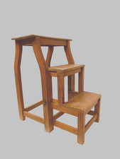 tabouret de bibliothèque en hêtre patine clair. XIX siècle .