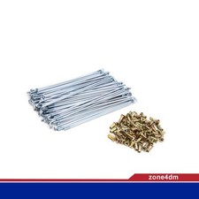 72pcs Rayons de roue moto longueur 3 mm de diamètre 160 mm argentés avec mamelon