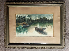 Belle aquarelle signée E