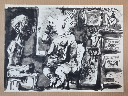 Lithographie noir blanc - lithographie,