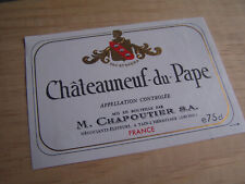 etiquette vin Chateauneuf du Pape La Bernardine Domaine Chapoutier wine label