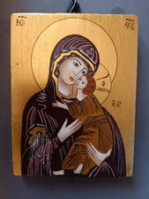 ICONE ORTHODOXE PEINTE A LA MAIN VIERGE A L ENFANT