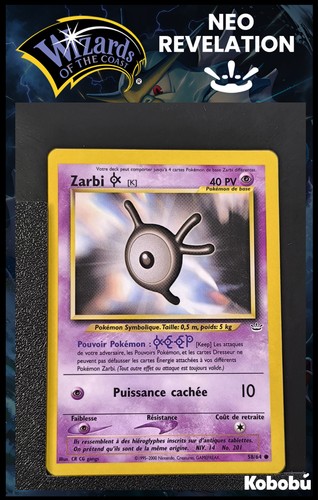 Carte pokémon zarbi 64 - carte, k