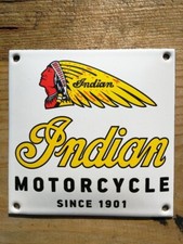 Plaque émaillée Moto INDIAN