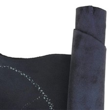 Peau de cuir de chèvre velours fantaisie - marbré BLEU METALLISE S64