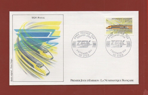 Fdc 1984 tgv postal - fdc,