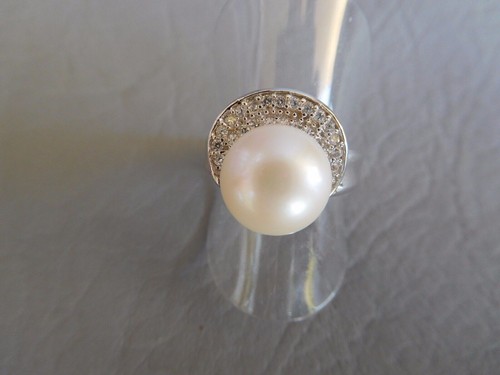 Bague perle naturelle - oxyde, de