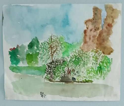 Aquarelle 1995 petit paysage - 1995,