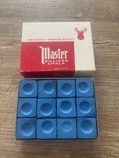 🎱 Master Billiard Chalk – Boîte complète de 12 craies bleues – Made in USA