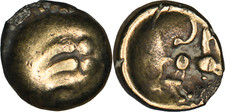 GAULE - REMES - Quart de statère aux segments de cercle - Cheval - Electrum/Or