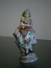 FIGURINE "DAME A L'OISEAU" PORCELAINE SAXE SITZENDORF STATUE DECO CLASSIQUE