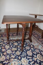 TABLE GATE-LEG EPOQUE LOUIS PHILIPPE EN ACAJOU MASSIF 6 PIEDS