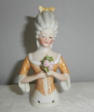 Ancienne figurine buste poupée Porcelaine peinte Allemagne numérotée Pompadour