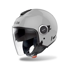 Casque Moto Jet Airoh Helyos Concrete Grey Custom Kit Doppia Visiera Métallisé