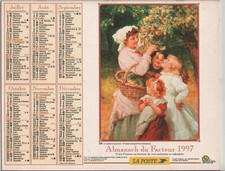 1997 - CALENDRIER DES POSTES - ALMANACH AISNE - Tableaux Peinture Art