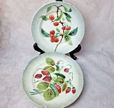 Assiette Ancienne Barbotine – St Amand & Hamage – Fraises ou Cerises au choix