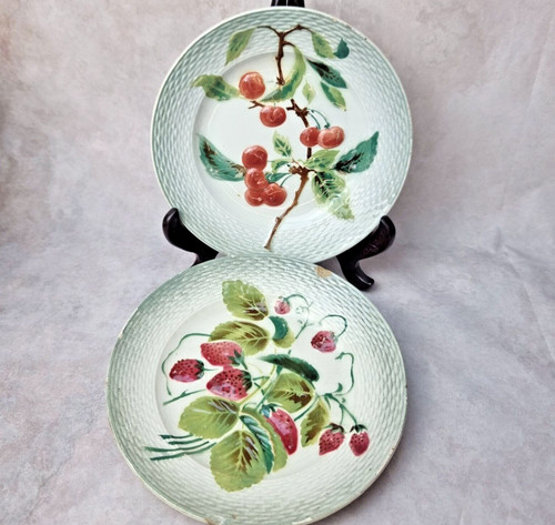 Assiette ancienne barbotine - assiette,