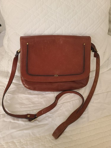Sac main sacoche cuir marron - cuir,