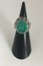 BAGUE/CHEVALIER/ ARGENT/ INTAILLE TURQUOISE/ ASIE CENTRALE/ XX SIECLE
