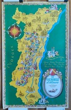 Affiche Willy Fischer. Le Vignoble d'Alsace. Les Cépages Des Vins d'Alsace. TBE