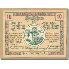 [#661636] Billet, Autriche, Greifenstein N.Ö. Commune, 10 Heller, textes 4