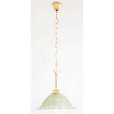 Lustre en Fer Avec Verre Artistique Travaillé à la Main Feu Soufflé