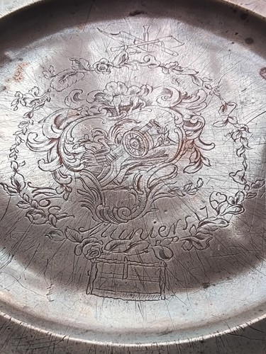 Plat étain xviiie - plat, en