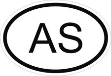 Américain Samoa Pays Code Ovale Autocollant / Vinyle Étanche Autocollants