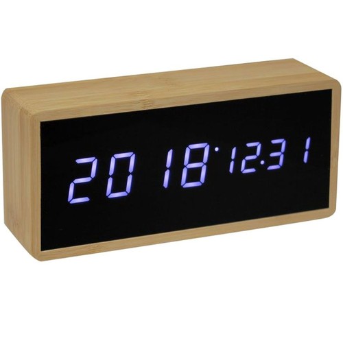 Réveil led bambou - réveil,