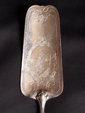 Pelle à tarte en argent massif ciselé décor berger & motifs classiques / XIXe?