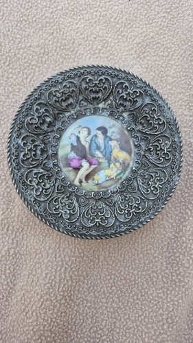 Assiette ancienne laiton cadre - assiette,