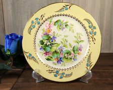 Ancien Assiette Vieux Porcelaine de Paris Peint Main Napoléon III Émaillé Fleurs