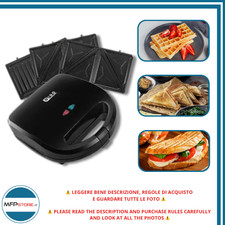 Dido " Sandwich " Machine À 3 in 1 : Waffle,Panini Et Gril Avec Plaques