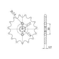 PIGNON SGR S+2 AC P420-D14 DERBI SENDA SM DRD E1R (SDR1HB) DUCATI 50 03/03