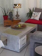 table basse gris béton ciré