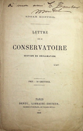 Rare envoi 1868 edgar - rare,