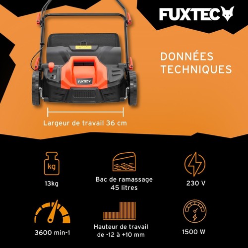 Fuxtec scarificateur ev360 - scarificateur, fx-ev360