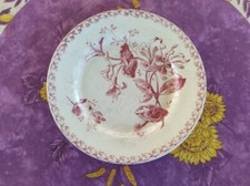 Assiette Plate Terre Fer Porcelaine Opaque Gien Modèle Chèvrefeuille Rouge 23cm