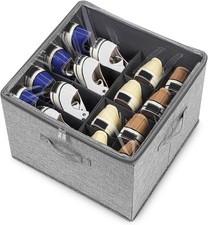 BOITE DE RANGEMENT - ORGANISATEUR DE CHAUSSURES POUR 8 PAIRES - PLIABLE - GRIS